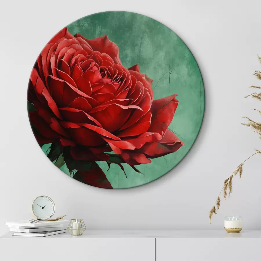 carta da parati Rosa su sfondo verde nr. r40339