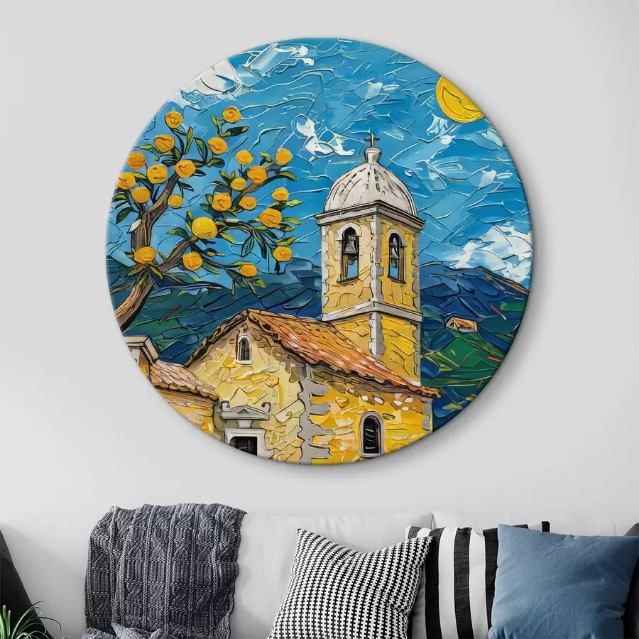 carta da parati Simone Wunderlich: villaggio francese nella suggestiva luce della sera nr. r39656