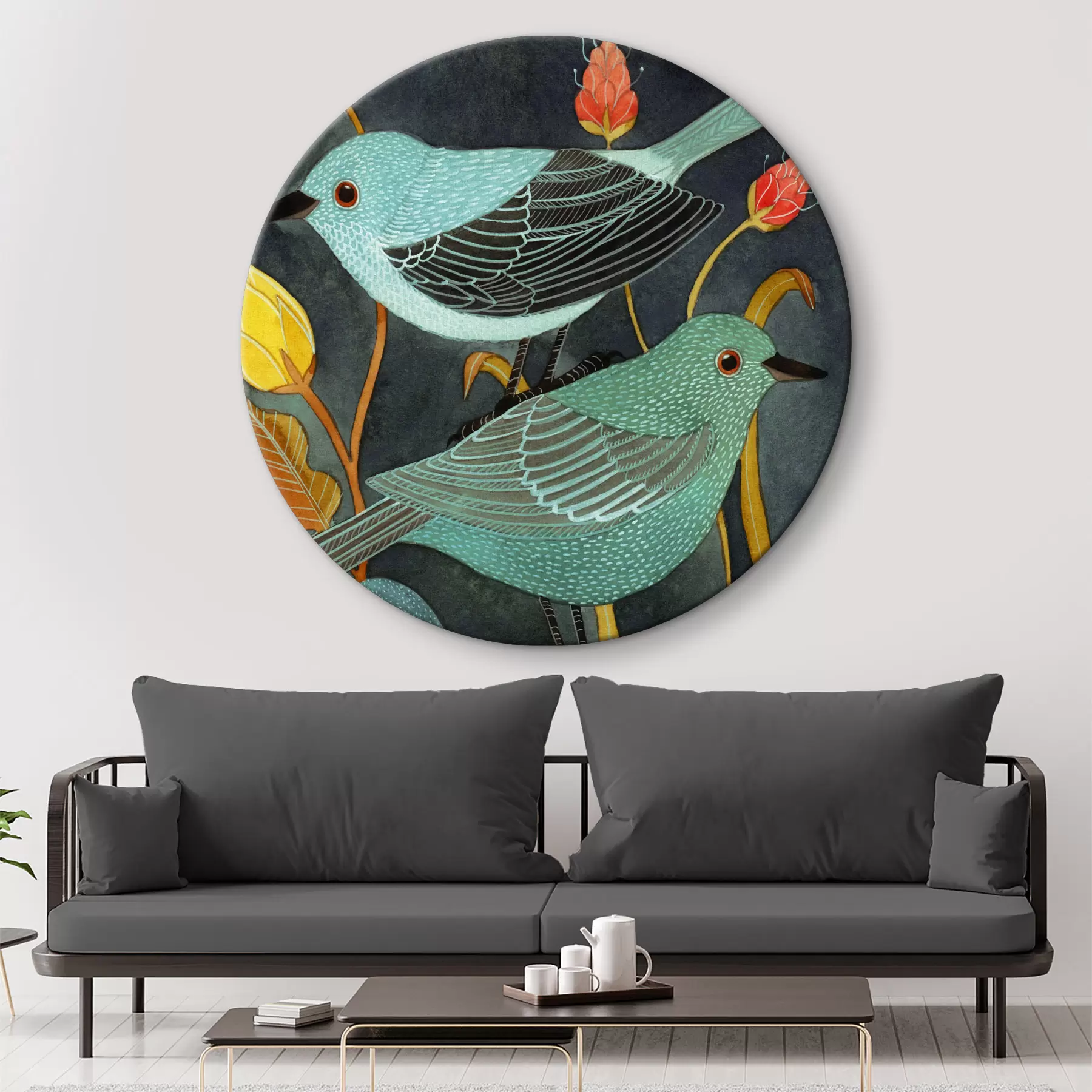 carta da parati Tre uccelli si guardano intorno nr. r03061