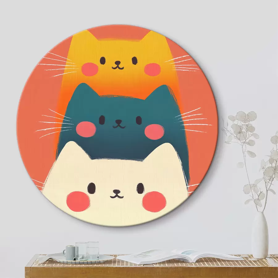 carta da parati Tre gatti astratti multicolori nr. r40431