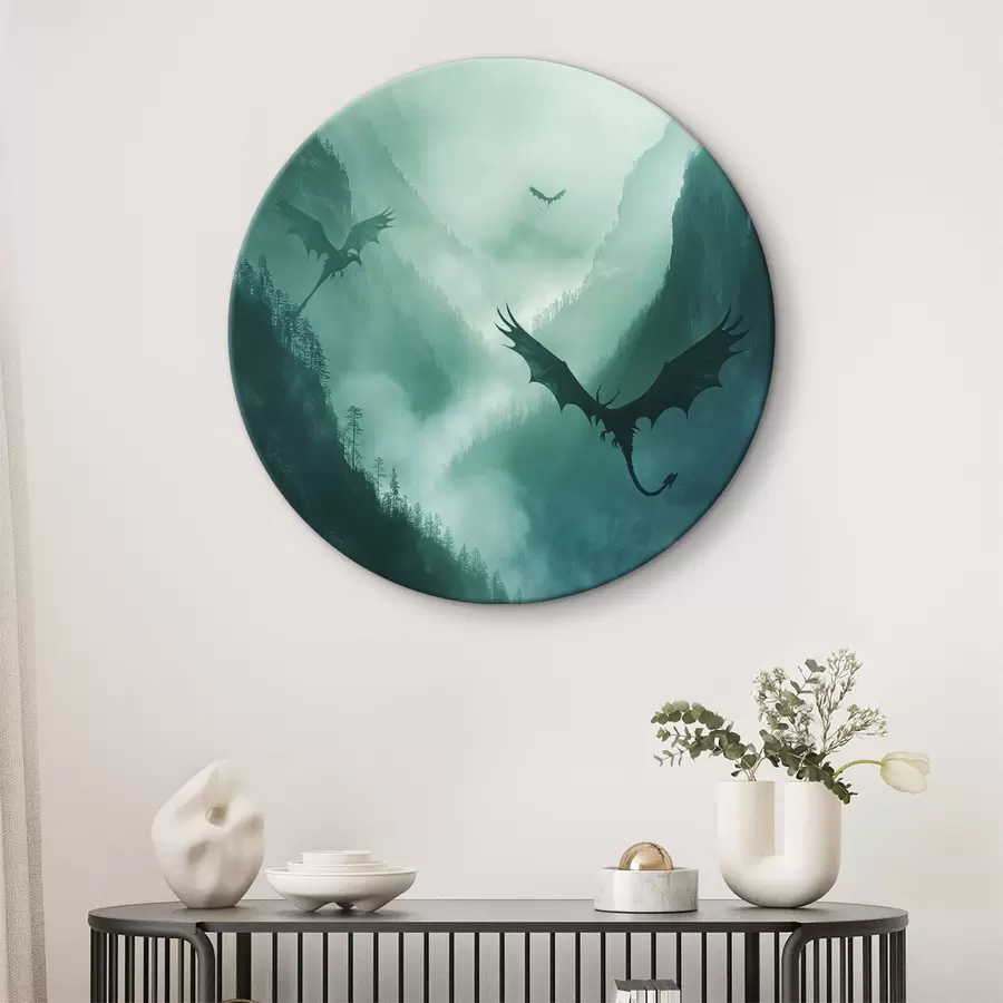 carta da parati Due draghi, verdi nr. r40011