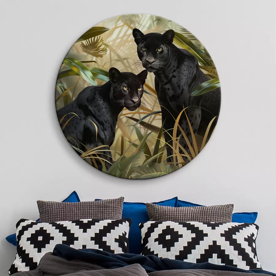 carta da parati Due pantere nella giungla nr. r38509