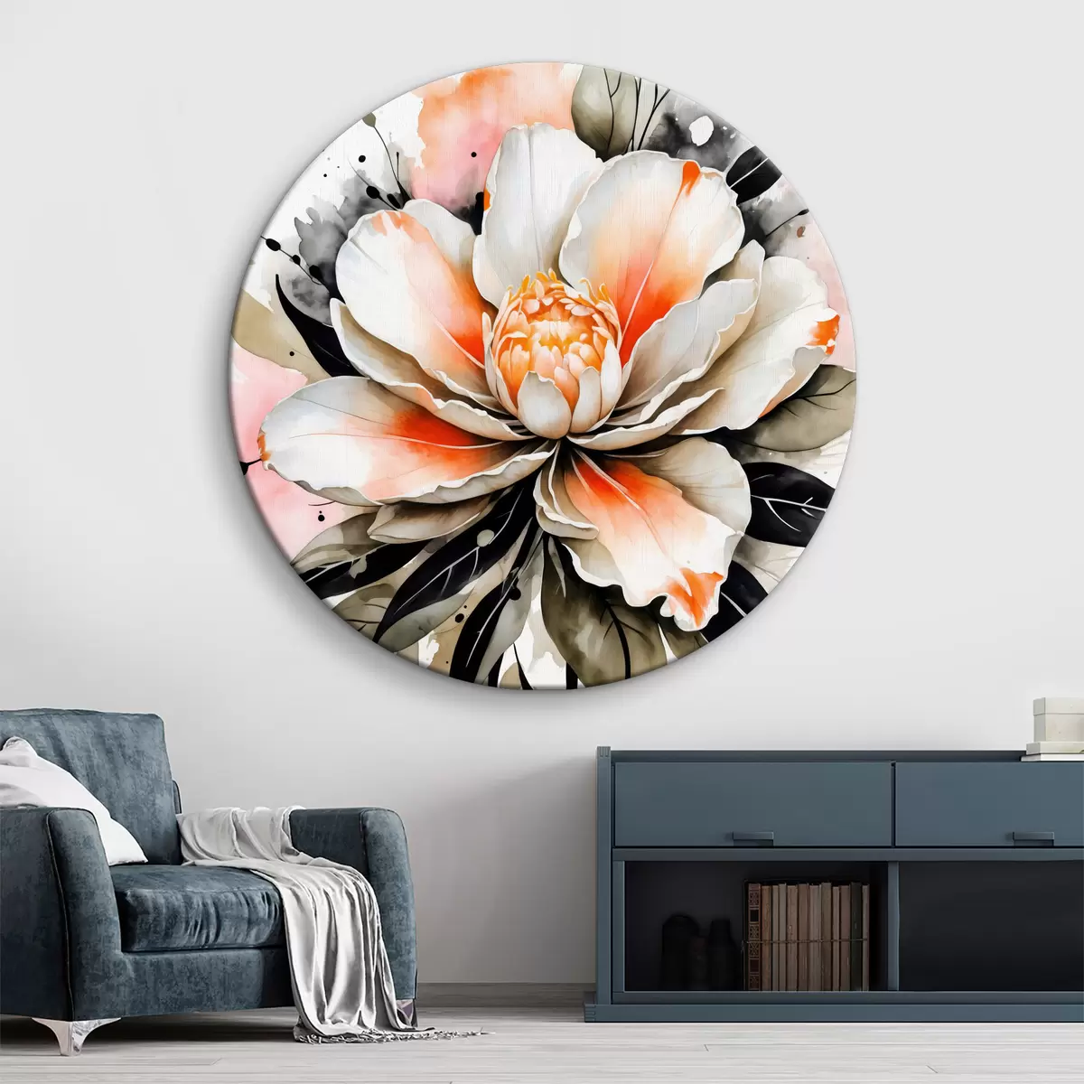 Quadri rotondi Fiore dell'acquerello r39247