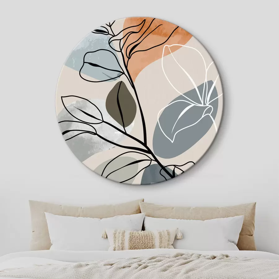 carta da parati Foglie acquerellate in stile bohémien nr. r36817