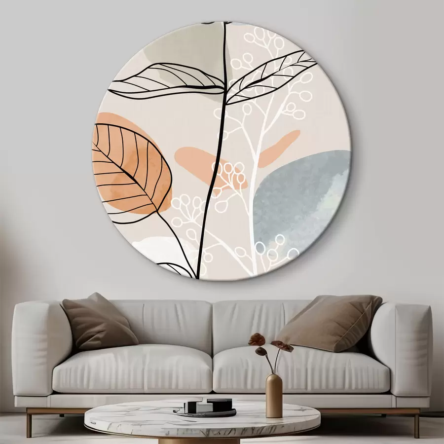 carta da parati Foglie acquerellate in stile bohémien nr. r37052