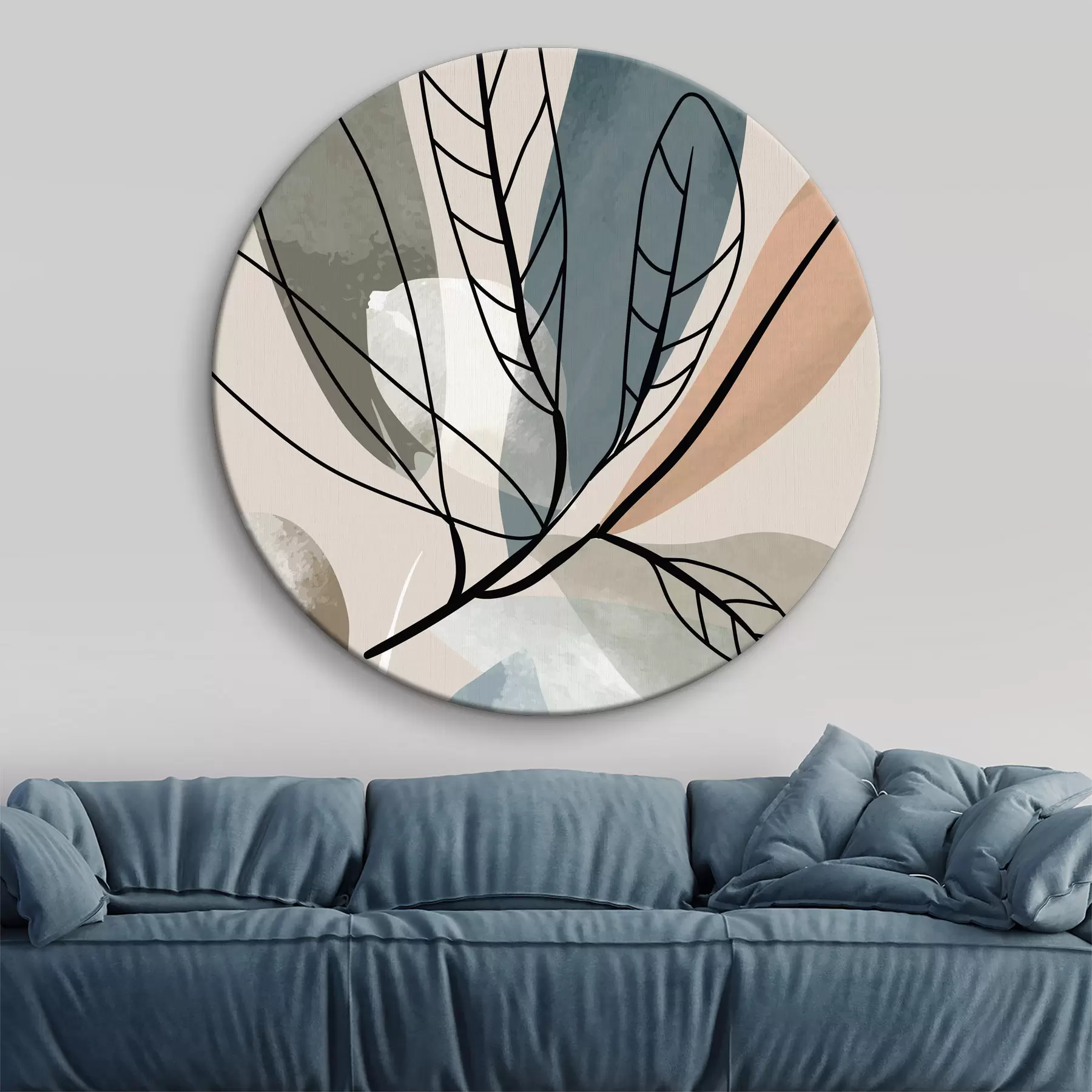 carta da parati Foglie acquerellate in stile bohémien nr. r37053