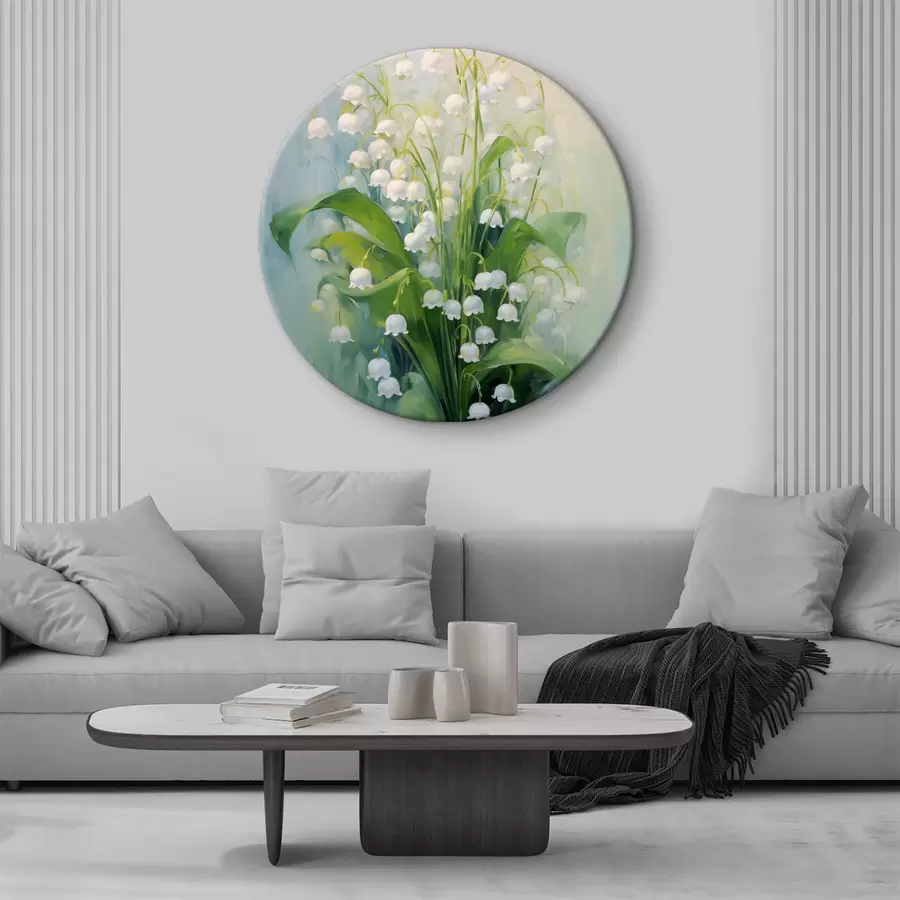 carta da parati Pittura a olio di mughetti bianchi nr. r39827