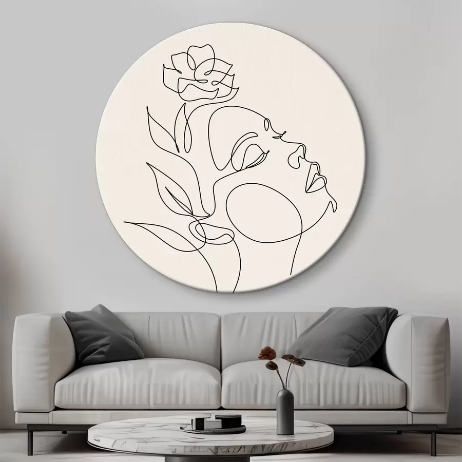 carta da parati Volto di donna, astrazione, linea, naturale nr. r38011