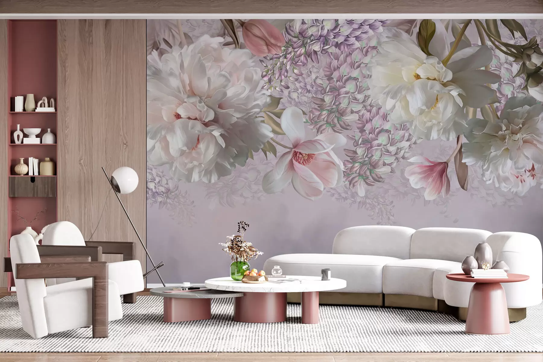 Carta da parati Floreale Fiori grandi di peonie, rose e tulipani n. w02406