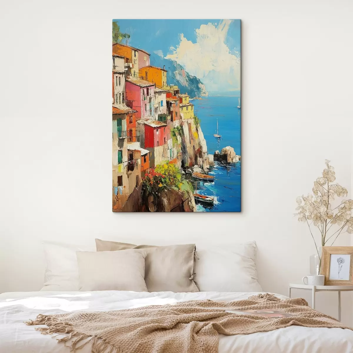 carta da parati Città italiana sul mare nello stile della pittura ad olio nr. s42002