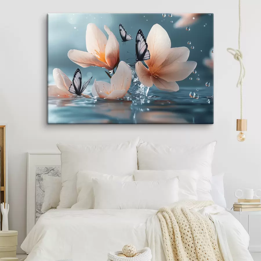 carta da parati fiori delicati sull'acqua nr. s42008