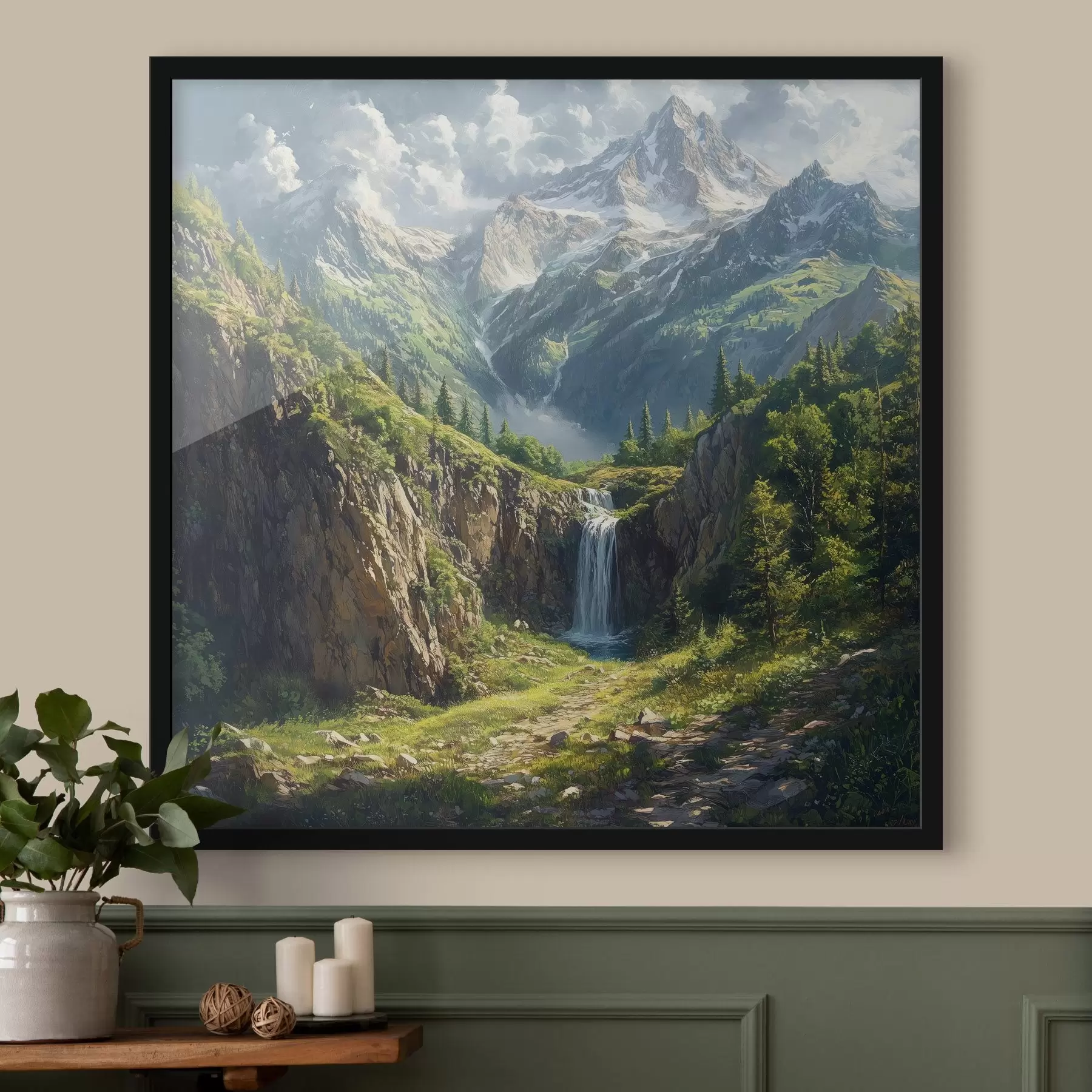 carta da parati montagne e cascate nr. f42020