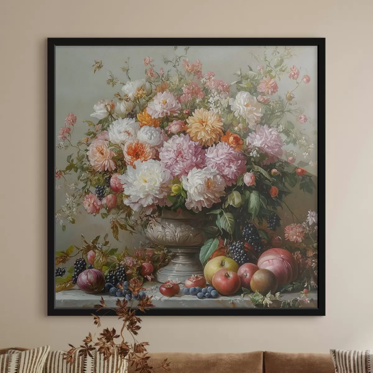 Poster fiori in vaso e frutta f42021