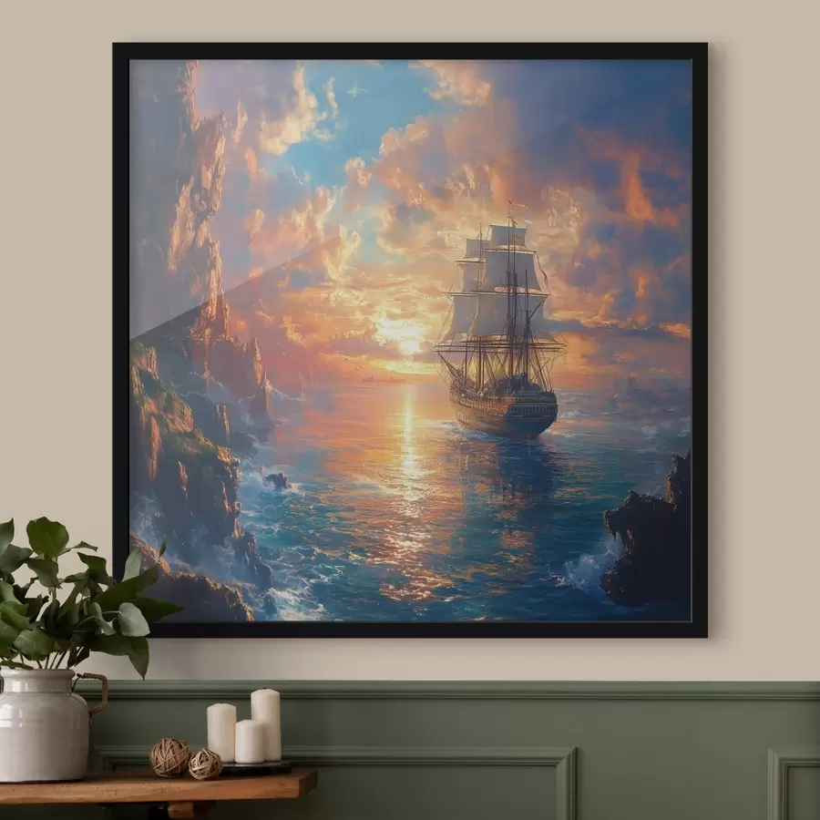 carta da parati nave sul mare nr. f42024