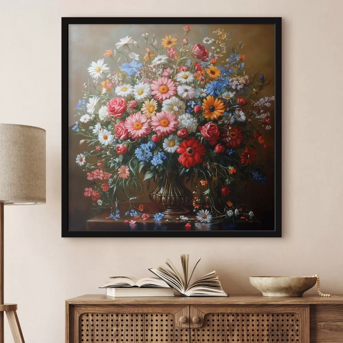 Poster bouquet luminoso e lussureggiante f42026