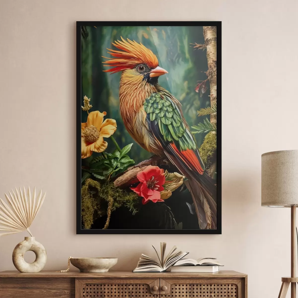 Poster un uccello luminoso su un ramo f42028