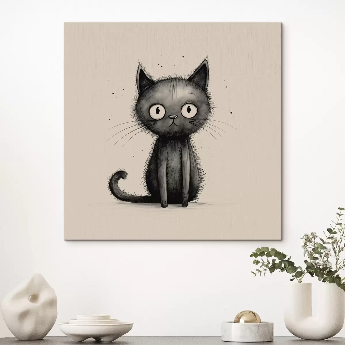 carta da parati Gatto nero minimalista nr. s42033