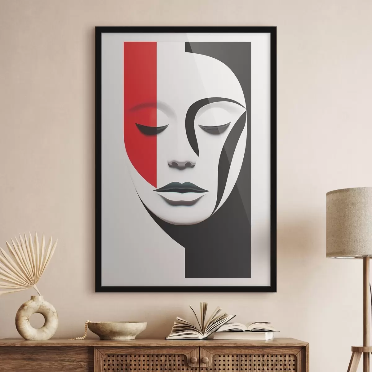 Poster Ritratto astratto minimalista di una ragazza f42032