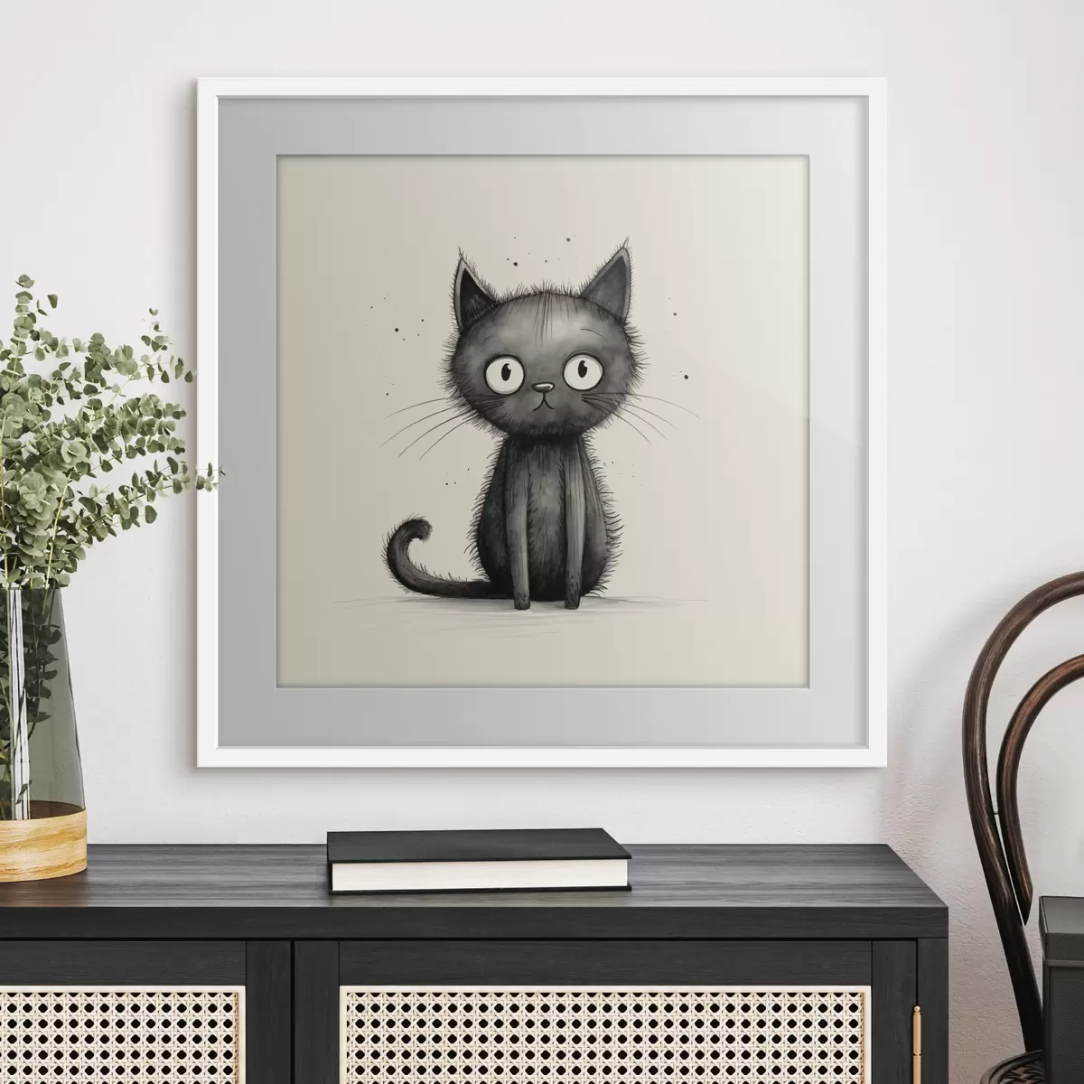 Poster Gatto nero minimalista f42033