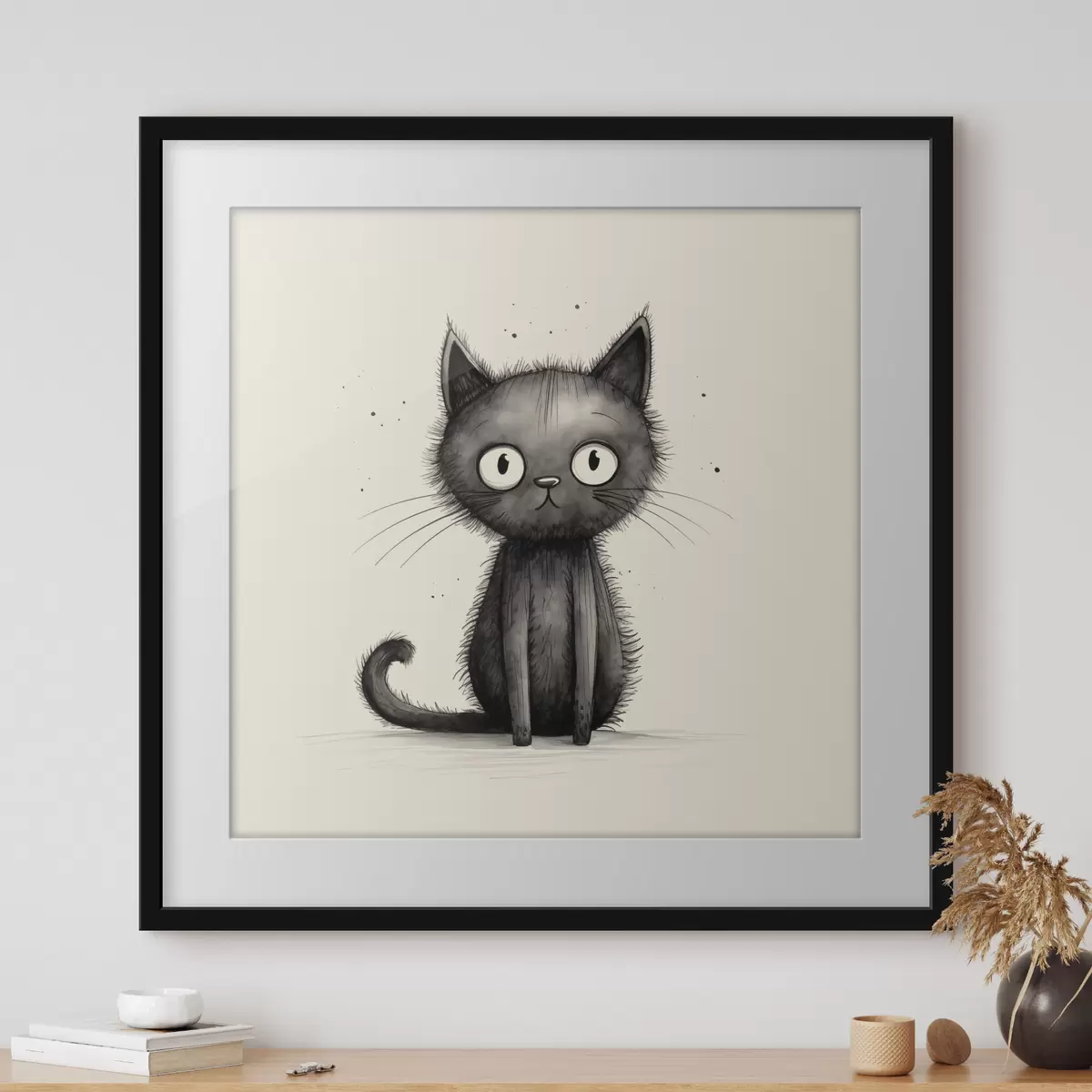 Poster Gatto nero minimalista f42033