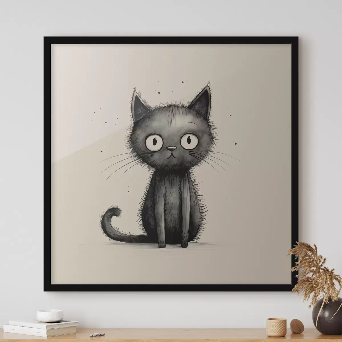 Poster Gatto nero minimalista f42033