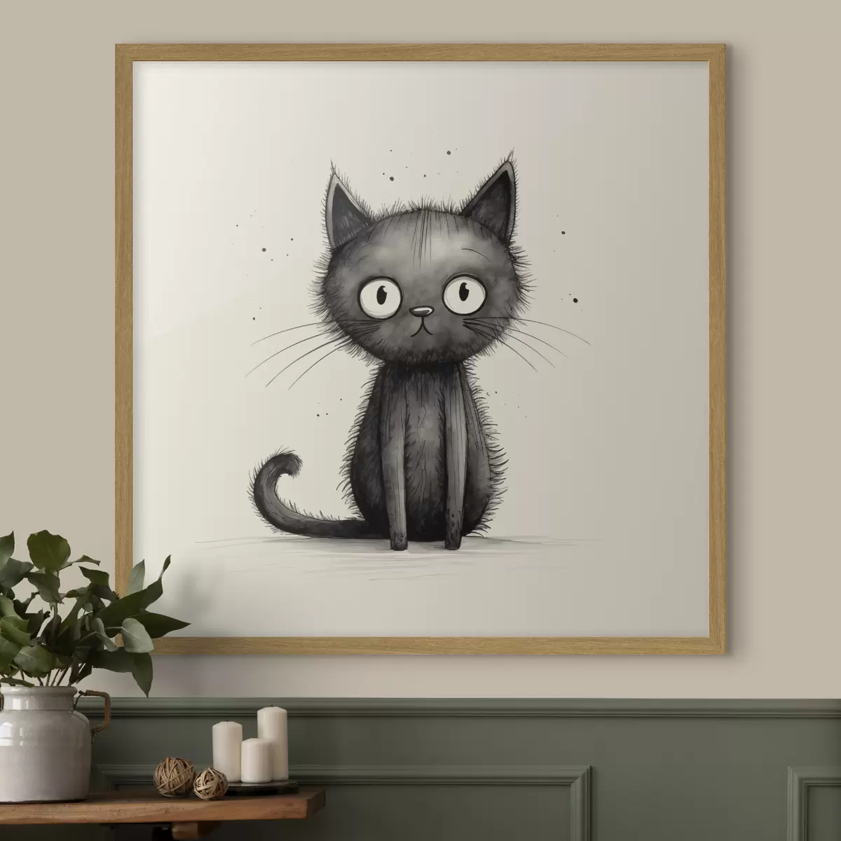 Poster Gatto nero minimalista f42033