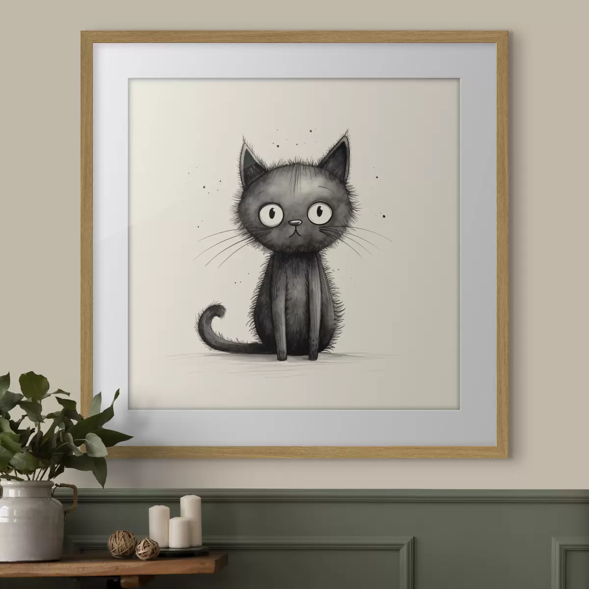 Poster Gatto nero minimalista f42033