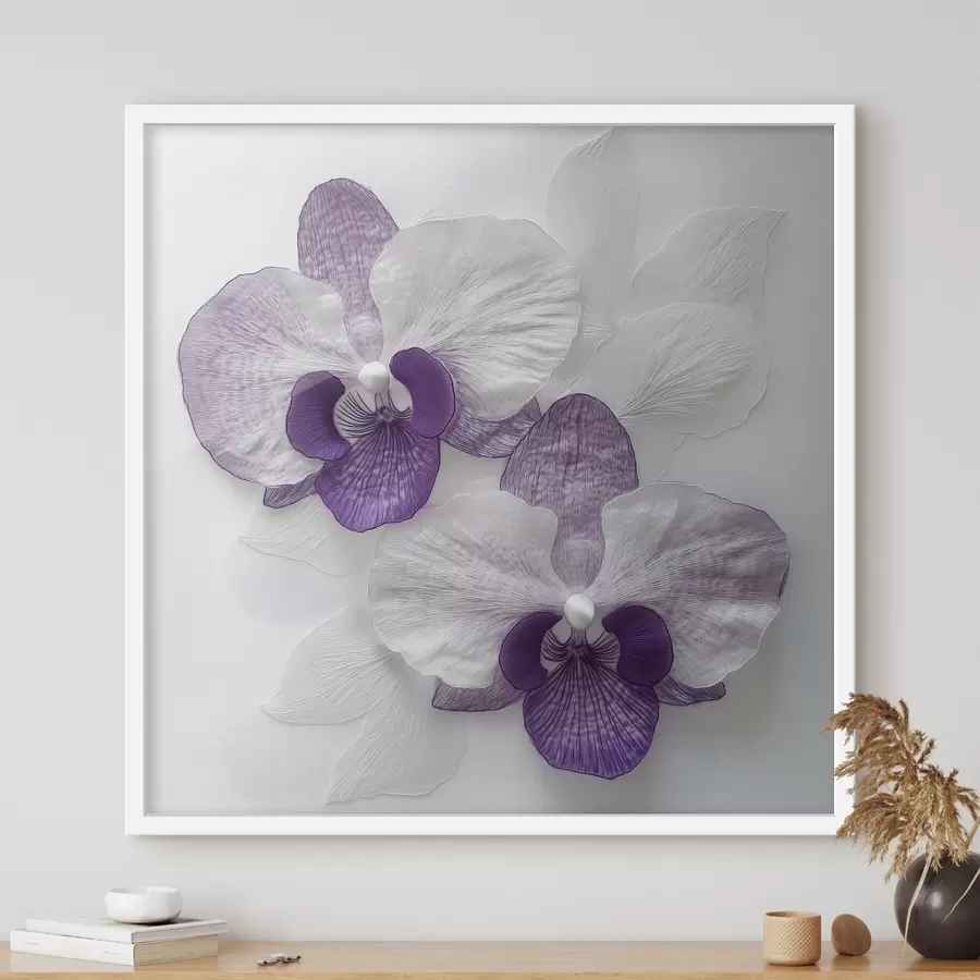 carta da parati Eleganti orchidee viola dalla texture delicata nr. f42043