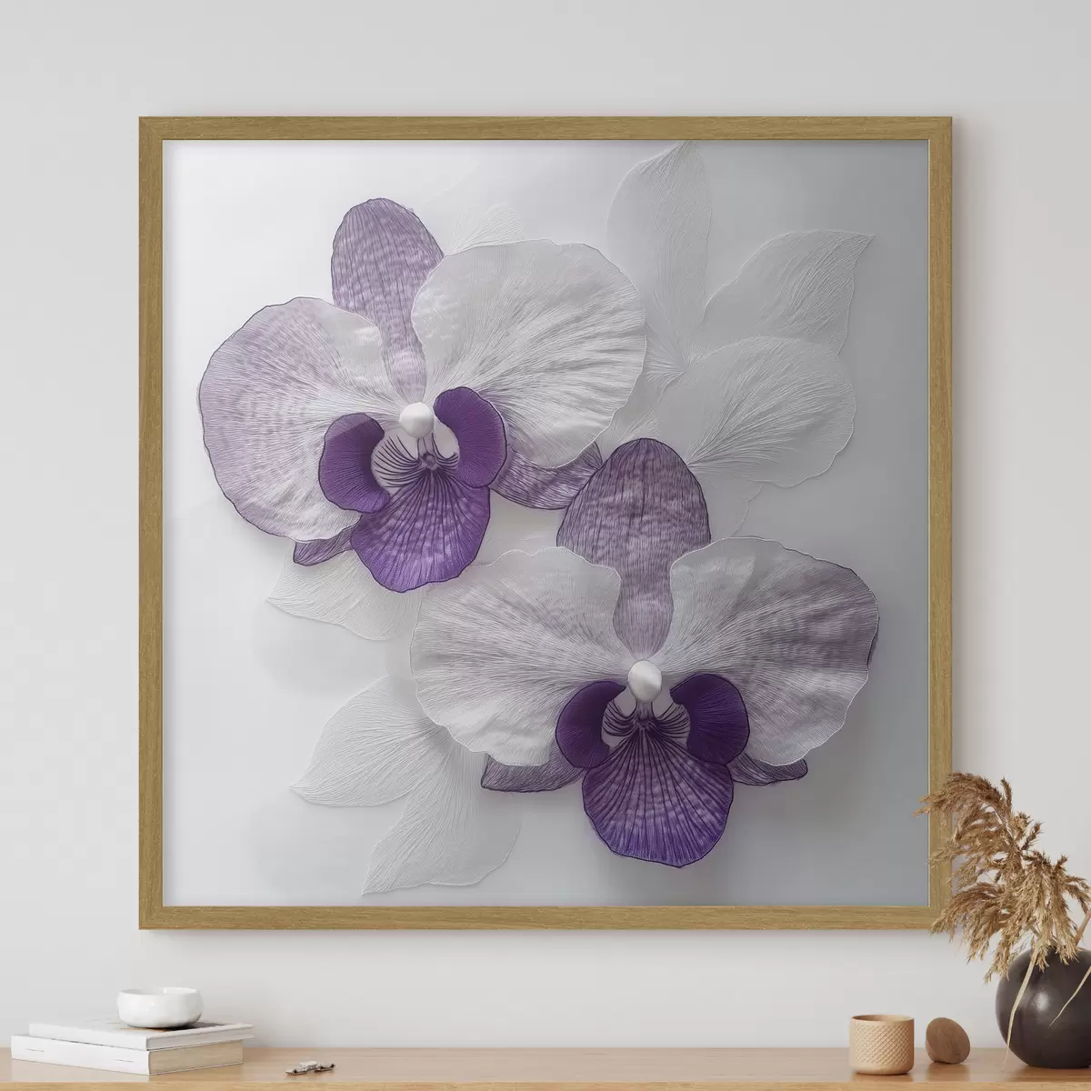 Poster Eleganti orchidee viola dalla texture delicata f42043