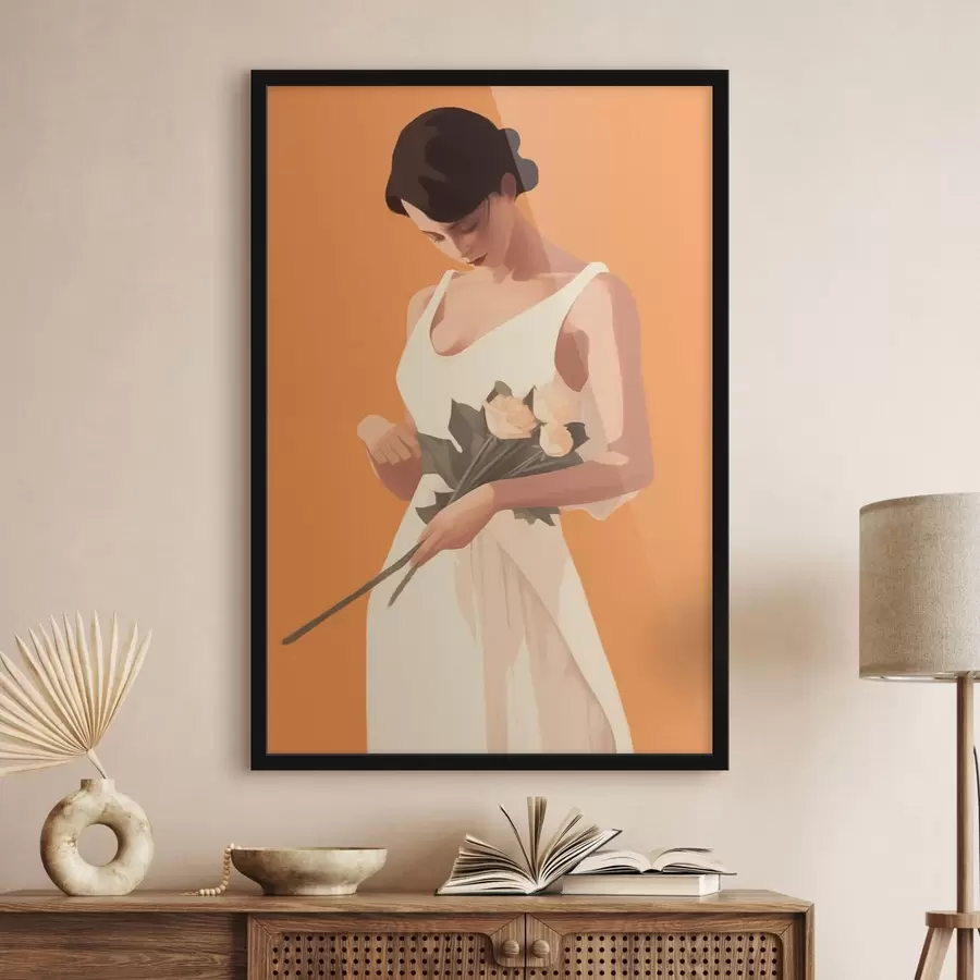 carta da parati Ragazza e fiori nr. f41798