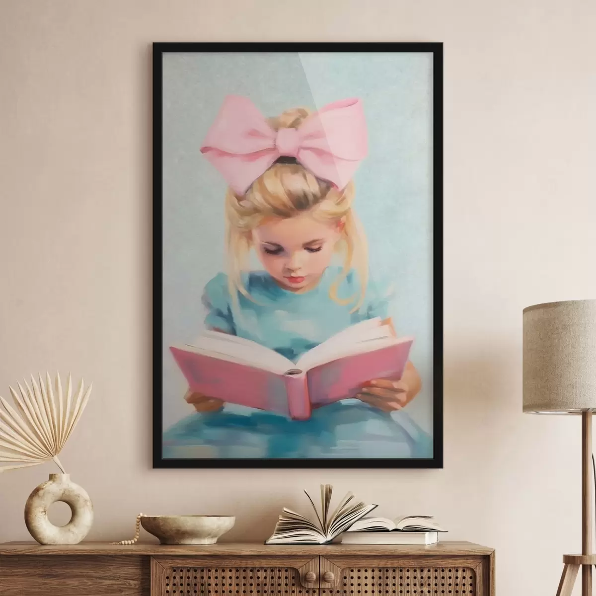 Poster Una bambina e un libro f41800