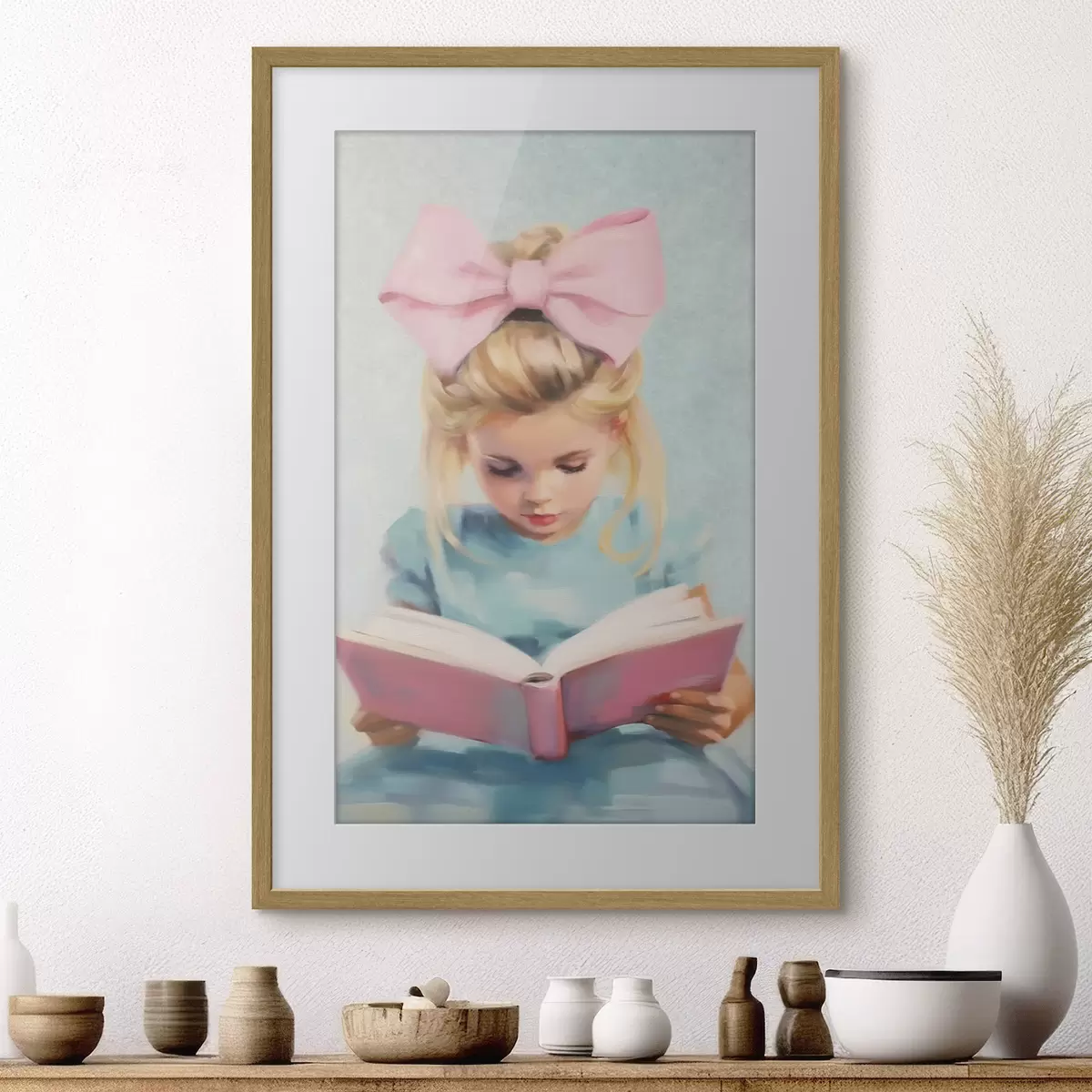 Poster Una bambina e un libro f41800