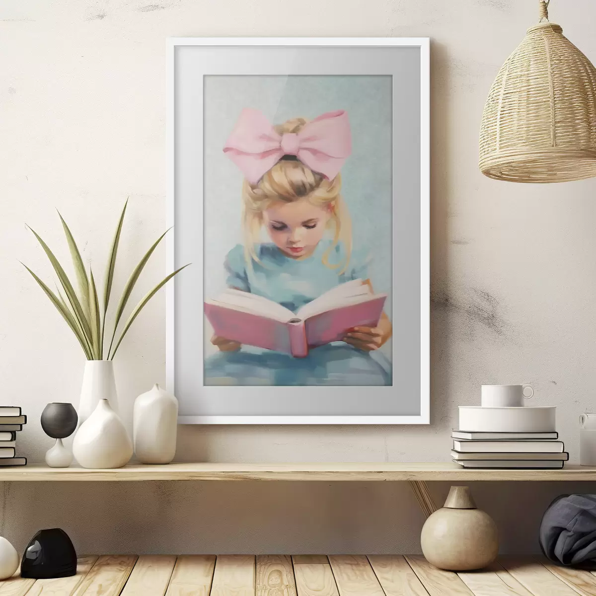 Poster Una bambina e un libro f41800