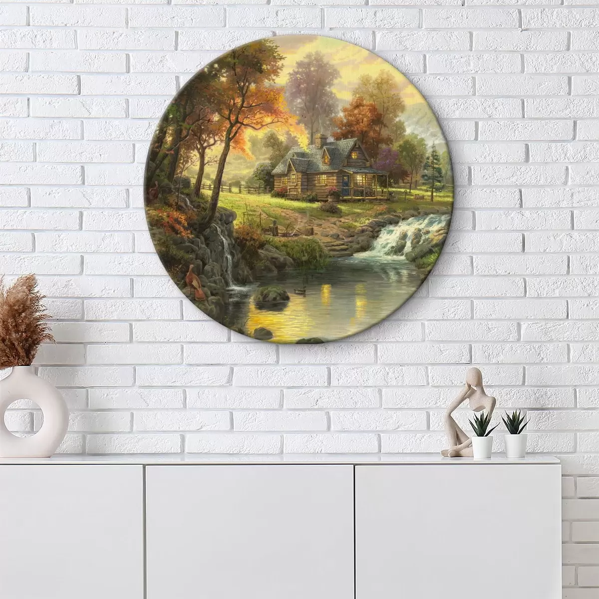 Quadri rotondi Acqua, piante e paesaggio naturale r15161