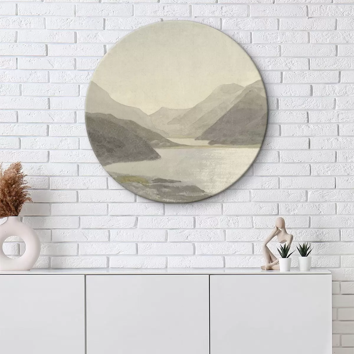 Quadri rotondi Acqua, cielo e montagna r32629