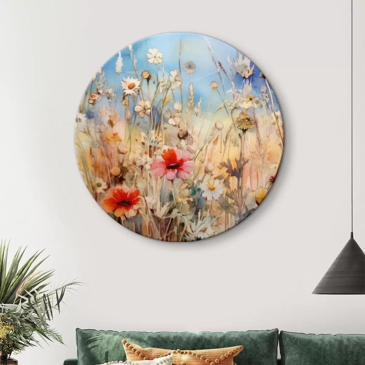 Quadri rotondi Fiore, nuvola e cielo r33669