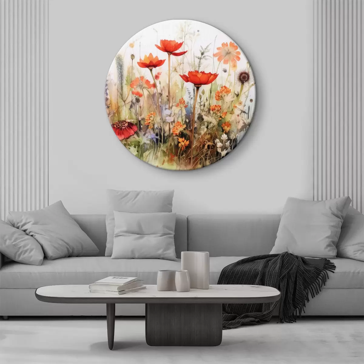 Quadri rotondi Fiore, pianta e pittura r33675