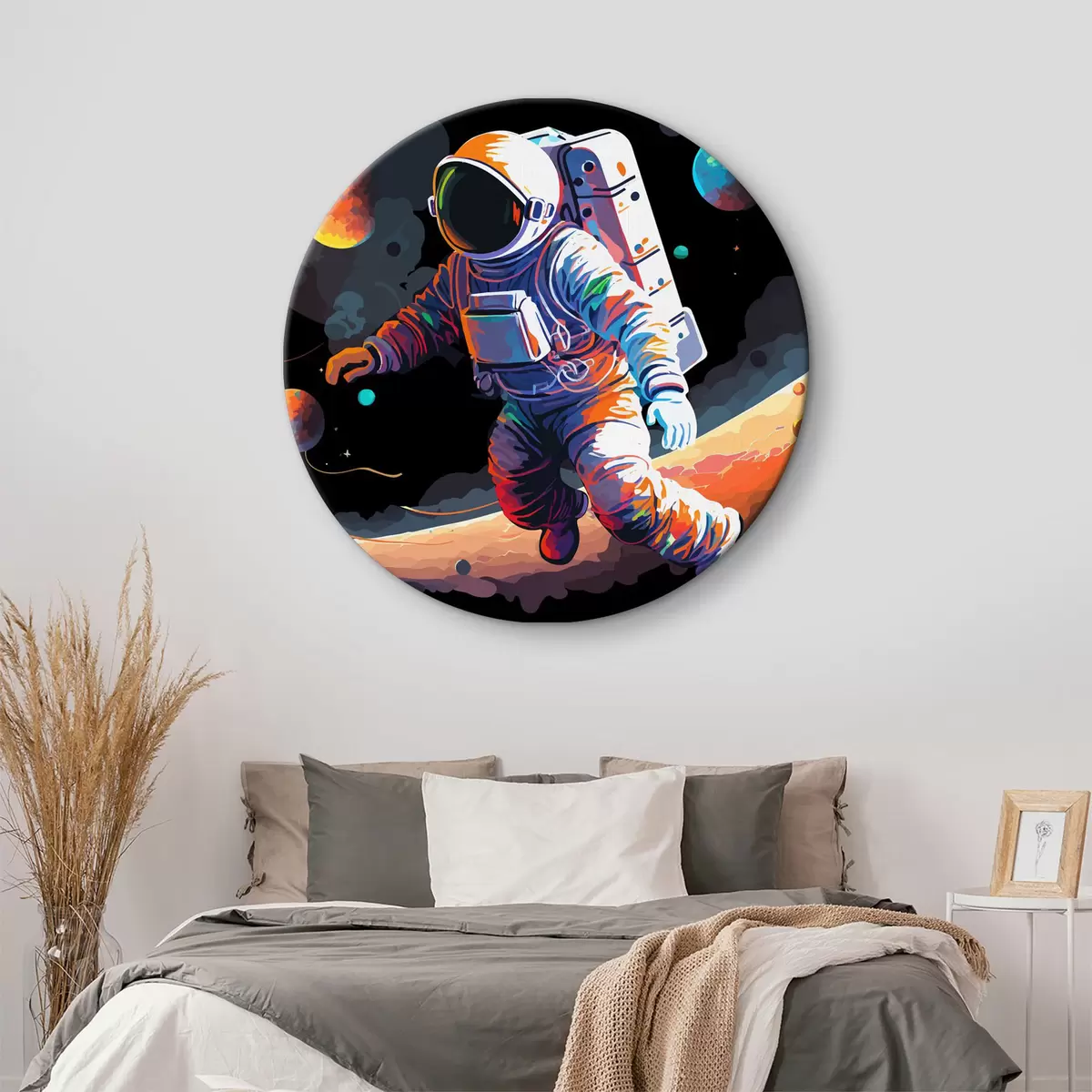 Quadri rotondi Astronauta, manica e arte r33906