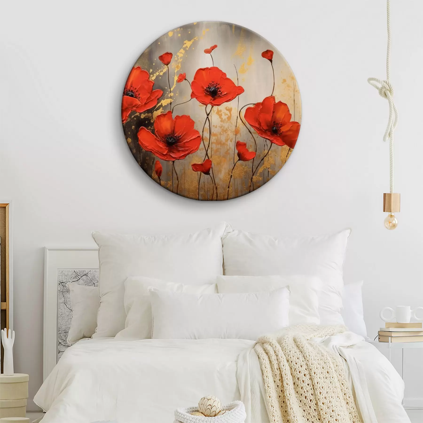 carta da parati Papaveri su uno sfondo marrone di astrazione nr. r35515