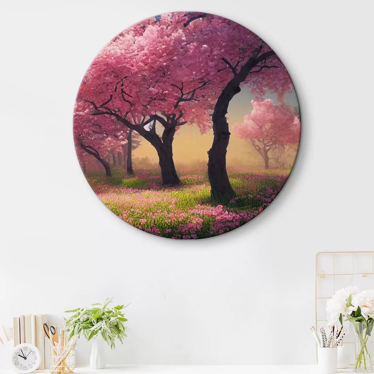 Quadri rotondi Foresta rosa r35703