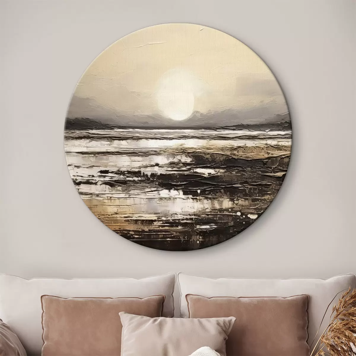 Quadri rotondi Illusione di un paesaggio naturale r35912