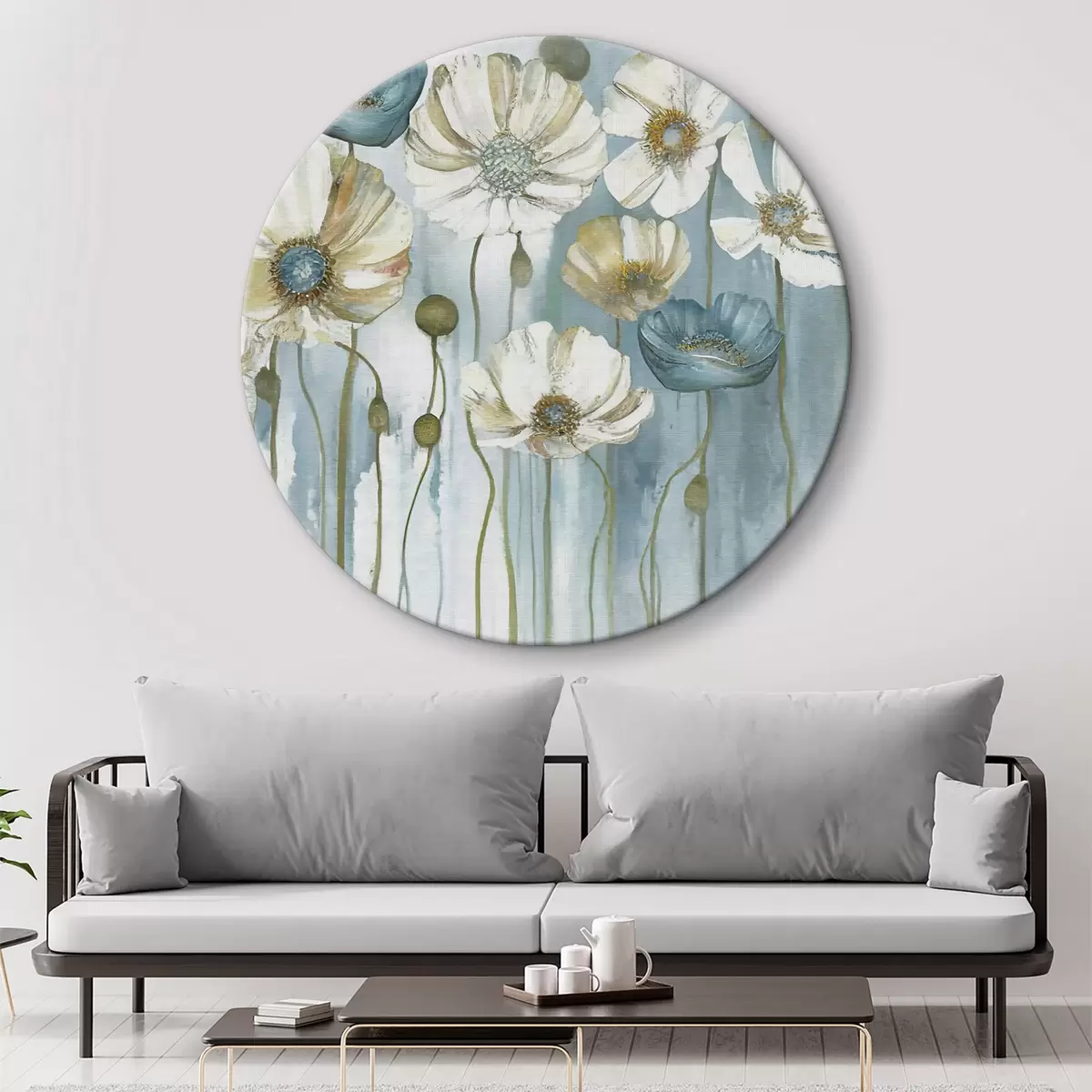 Quadri rotondi Fiori acquerellati r37537