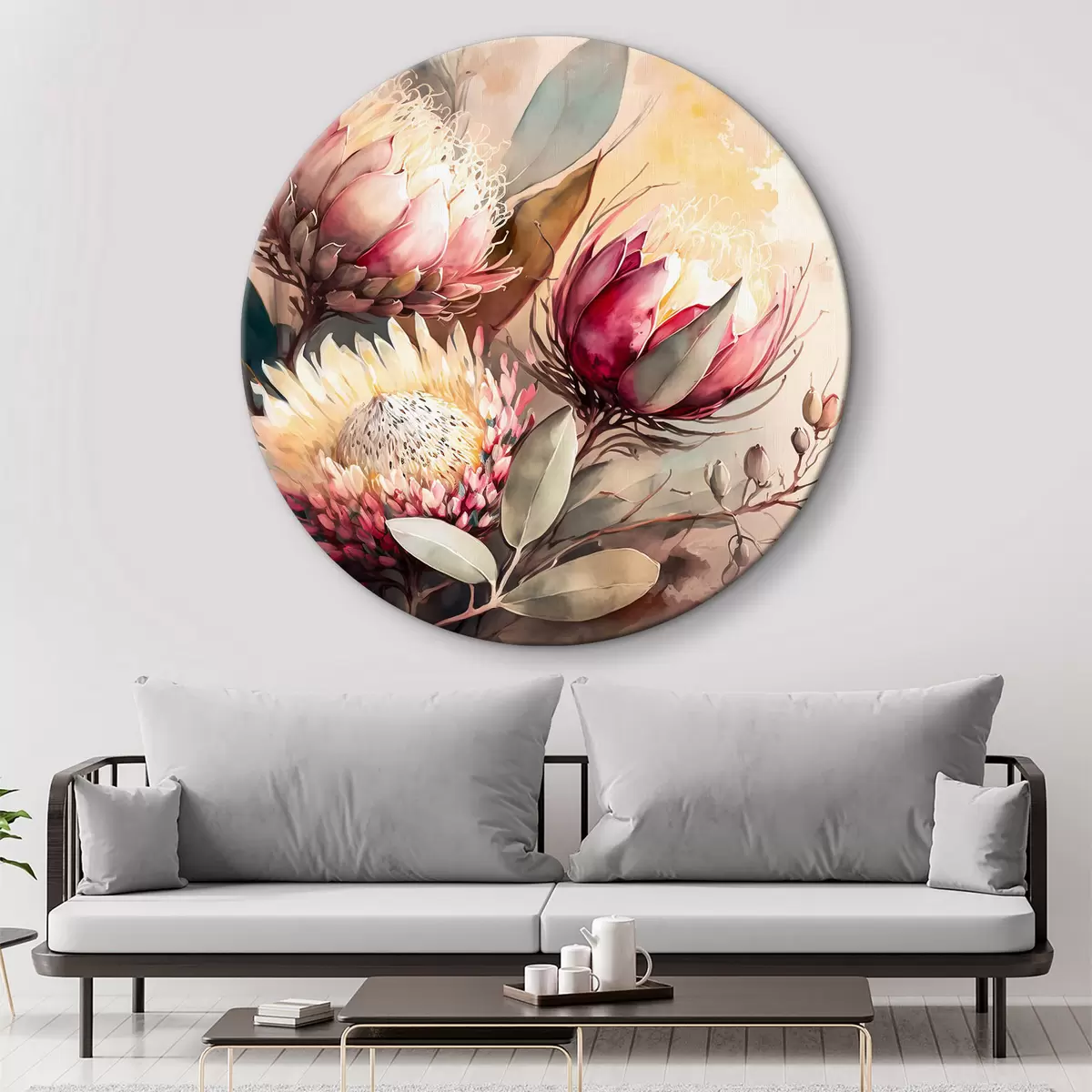 Quadri rotondi Bouquet acquerello r37546