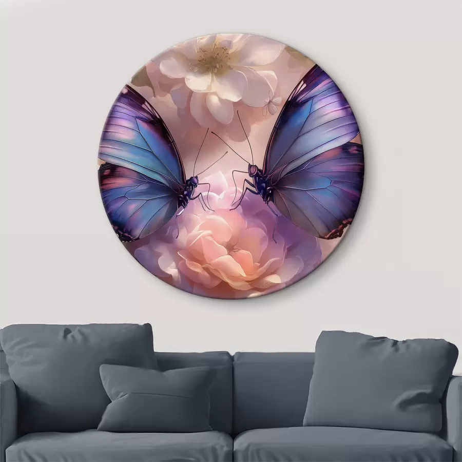 carta da parati Due farfalle in fiori in stile acquerello nr. r38534