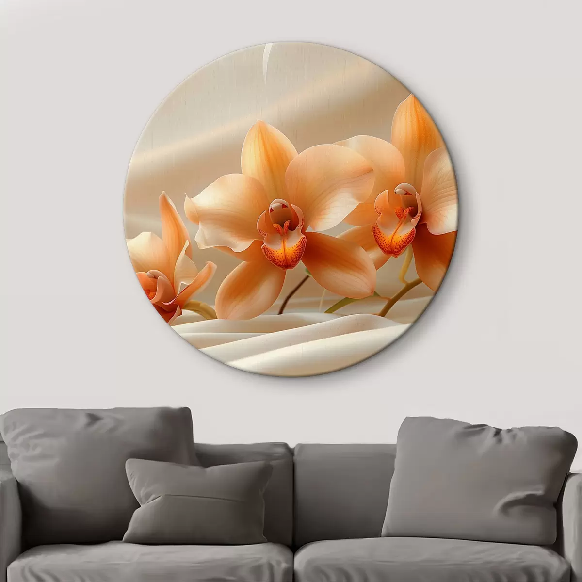 Quadri rotondi Orchidee arancioni r38705