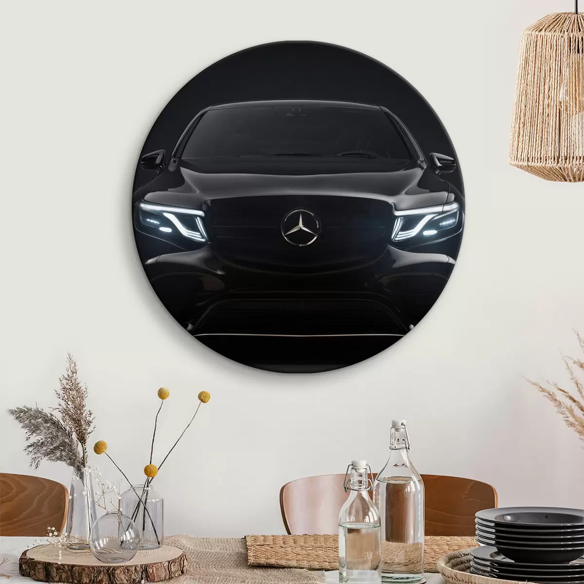Quadri rotondi Mercedes su sfondo nero r39168