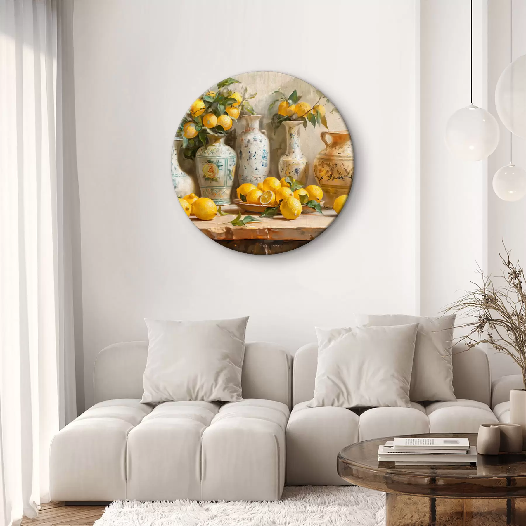 carta da parati Limoni e vasi vintage sul tavolo nr. r39833