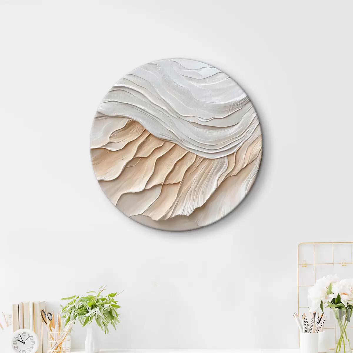 Quadri rotondi Astrazione con imitazione di texture r39894
