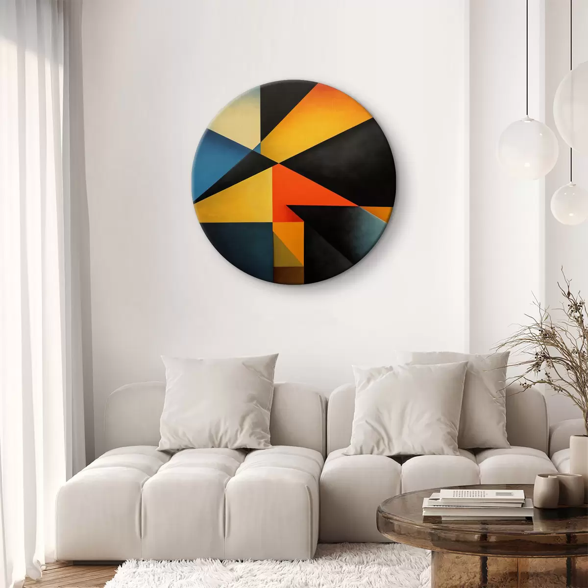 Quadri rotondi Astrazione geometrica r40039