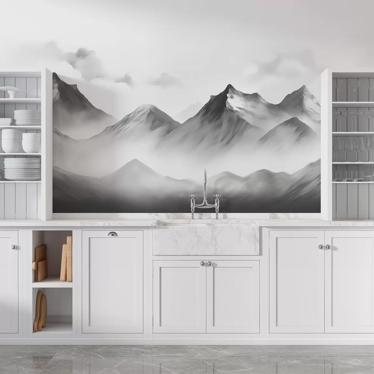 carta da parati Nebbia di montagna nr. w02309